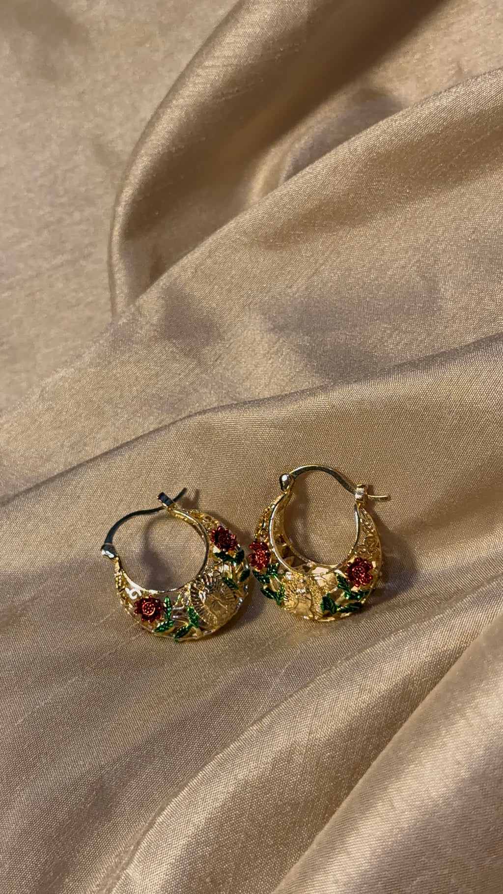 Virgin Mary Rose Earring