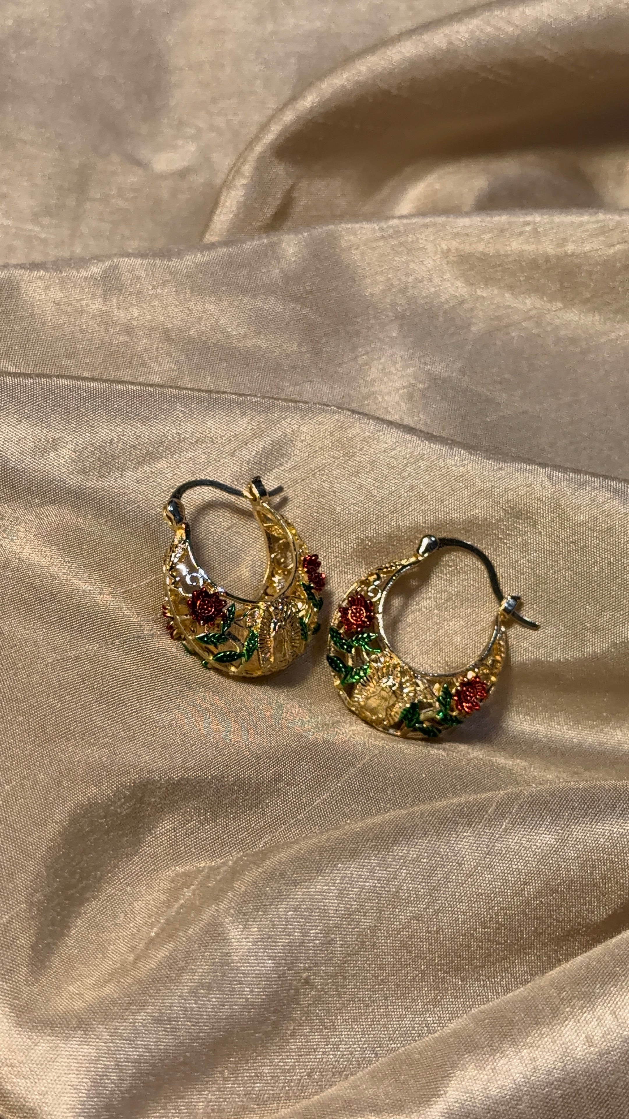 Virgin Mary Rose Earring